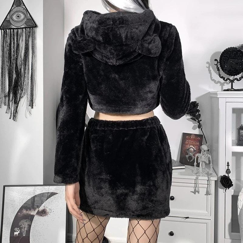 Nine Lives Hoodie And Mini Skirt