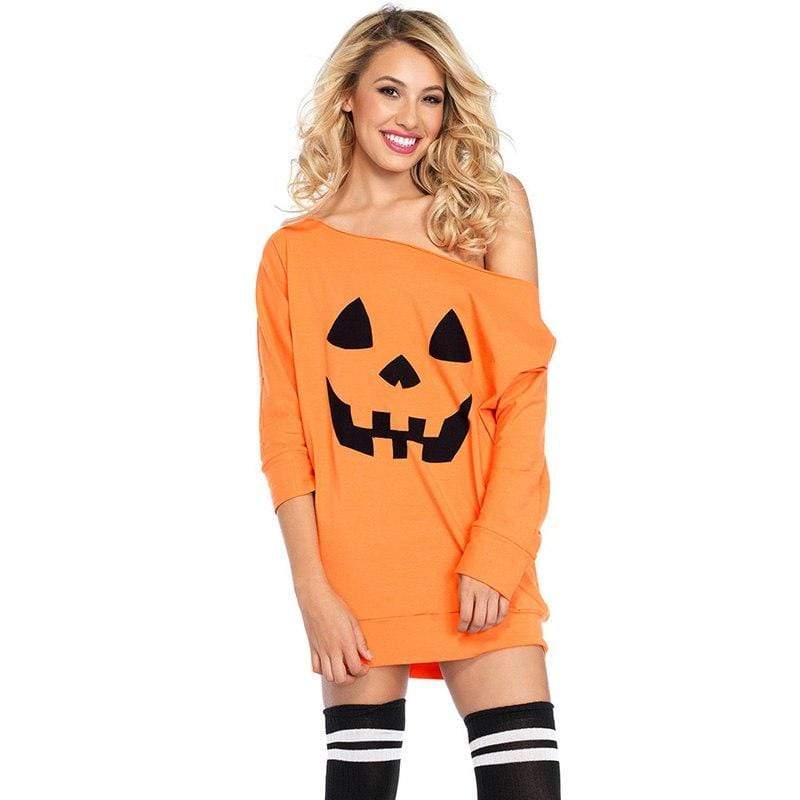 Gothic Skull Pumpkin Dress