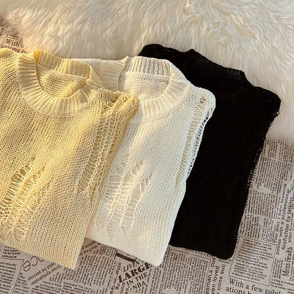 Good Karma Distressed Knit Sweater