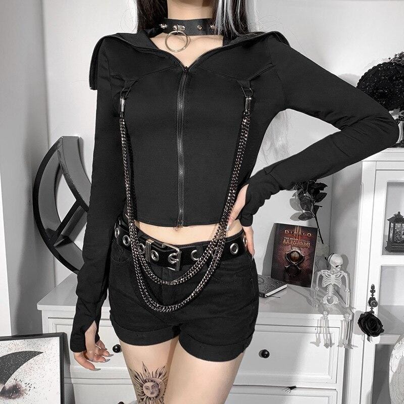 No Mercy Crop Hoodie