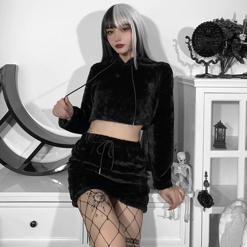 Nine Lives Hoodie And Mini Skirt