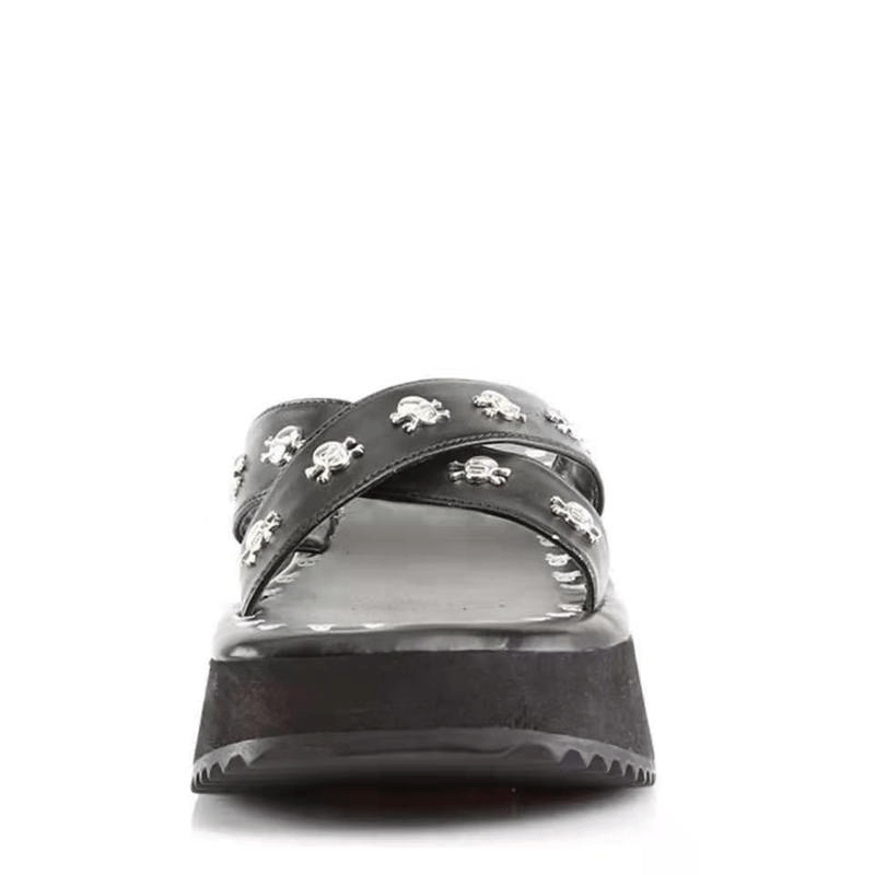 Grim Gothic Black Sandals