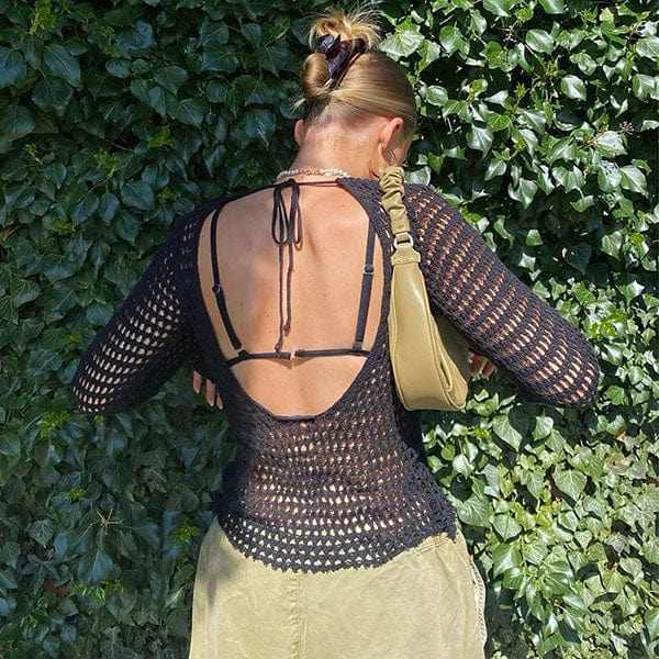 Show Me Black Fishnet Top
