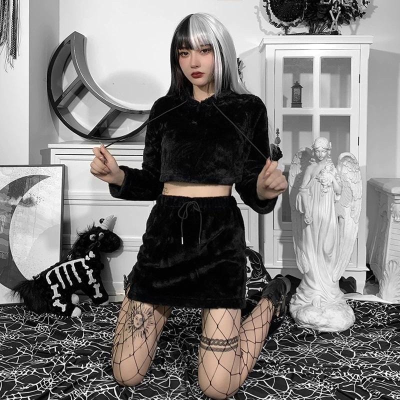 Nine Lives Hoodie And Mini Skirt
