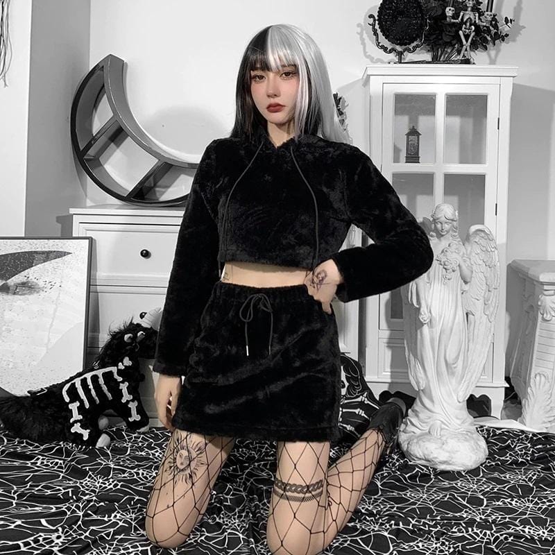 Nine Lives Hoodie And Mini Skirt
