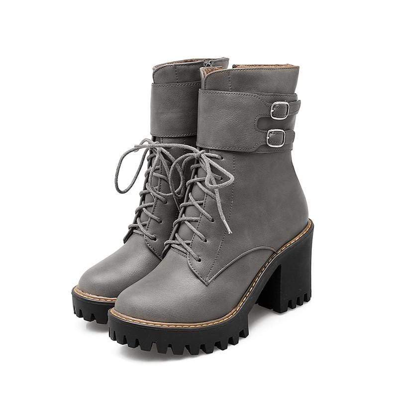 Possession Ladies Double Buckle High Heel Boots