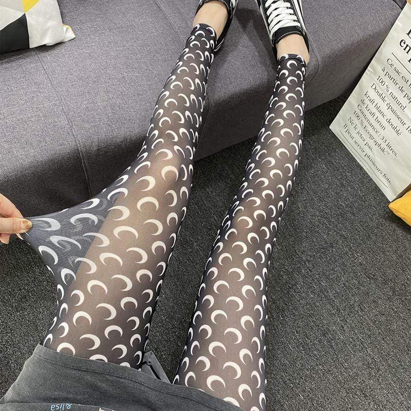 Moon Prints Silk Leggings