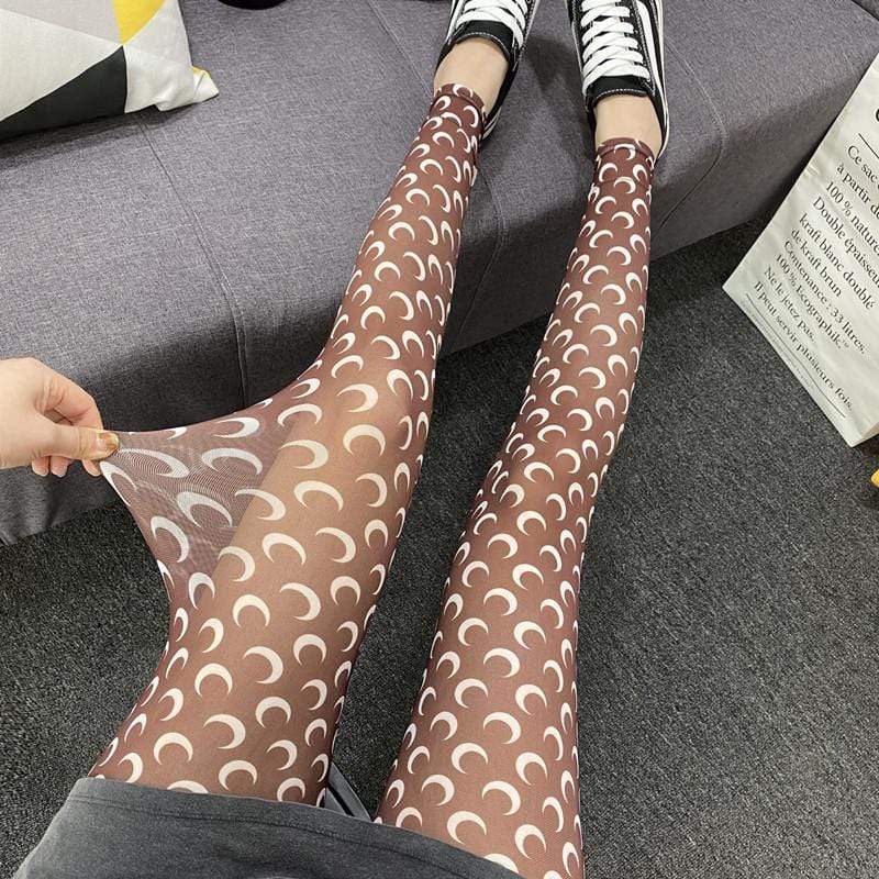 Moon Prints Silk Leggings
