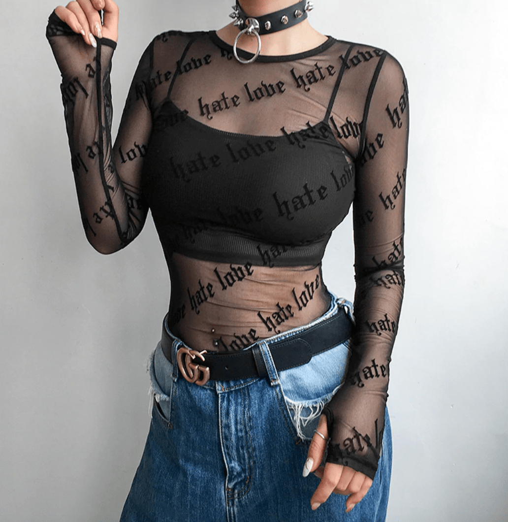 Hate-Love Mesh T-Shirt