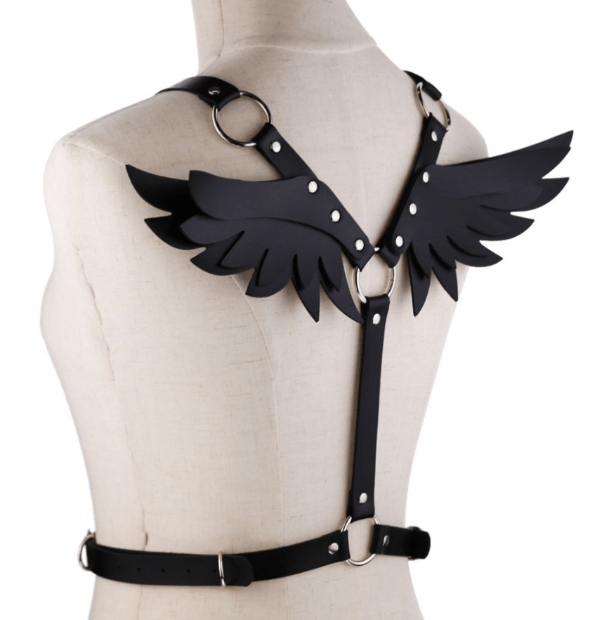 Gothic Wings Leather Harness Bondage