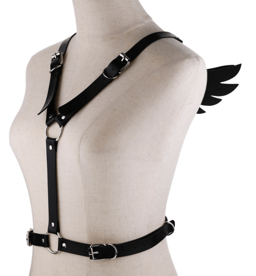 Gothic Wings Leather Harness Bondage