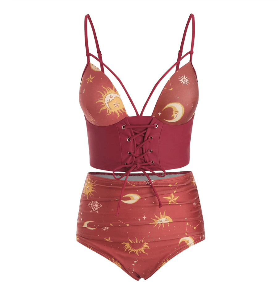 Sun & Moon Tankini Swimsuit Set
