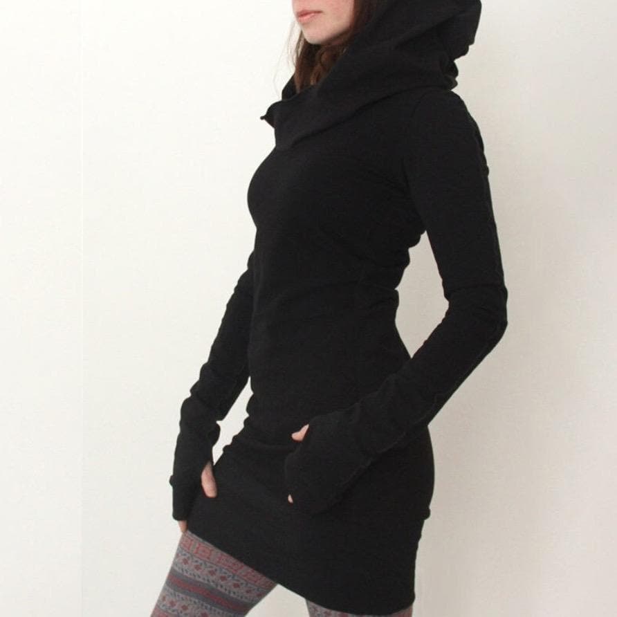 Inquisition Long Sleeve Loose Hooded Dress