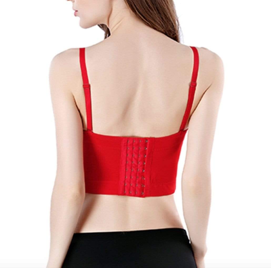 Gothic Faux Leather Bustier Crop Top