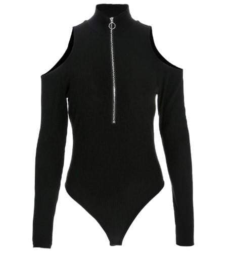 Gothic Long Sleeve Turtleneck Bodysuit