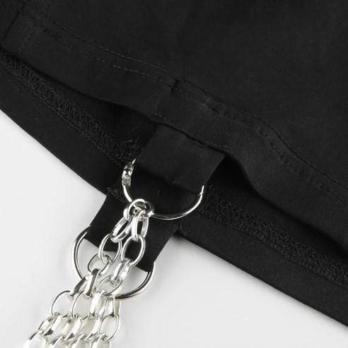 Gothic Punk Eyelet Metal Chain Top