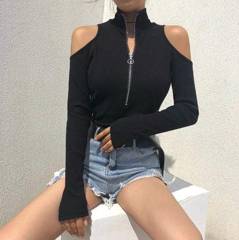 Gothic Long Sleeve Turtleneck Bodysuit