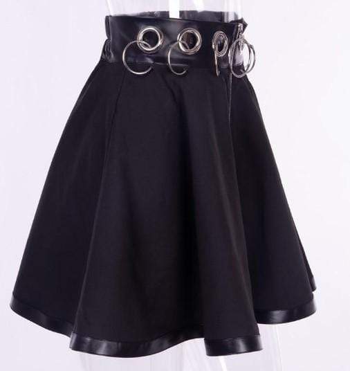 Gothic Black Iron Ring Mini Skirt
