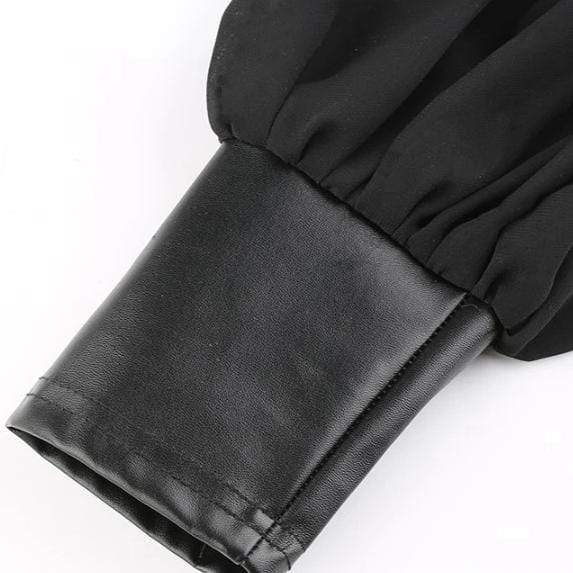 Deluxe Faux Leather Blouse