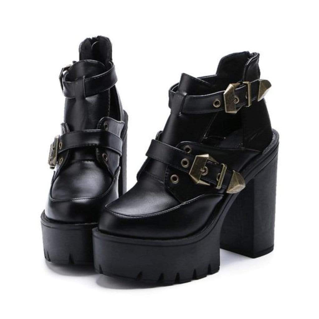 Grunge Buckle Heels