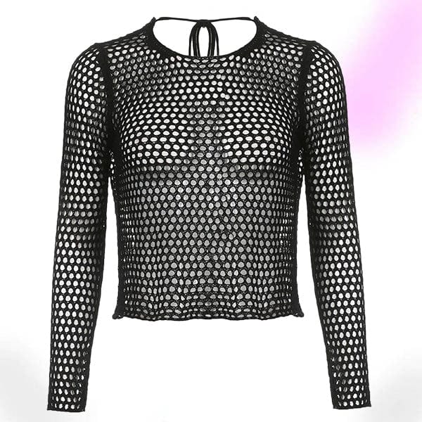 Show Me Black Fishnet Top