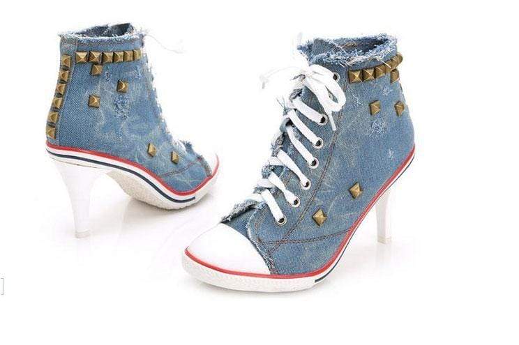 Denim High Heels Shoes
