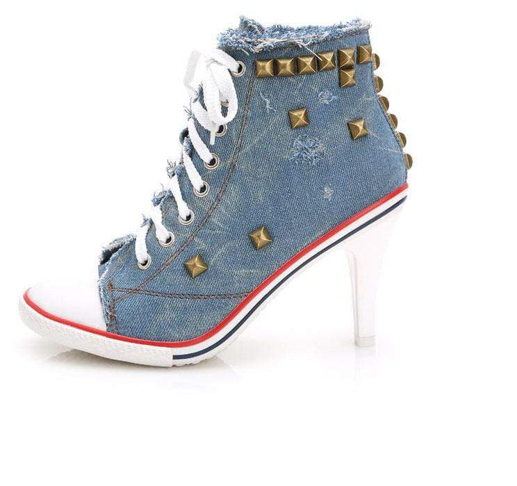 Denim High Heels Shoes