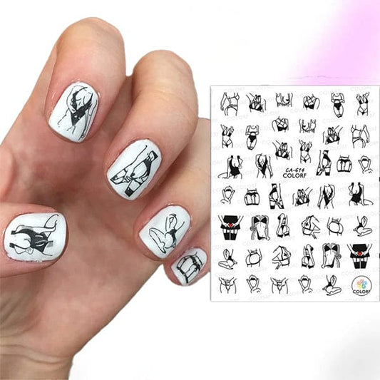 Abstract Girl Nail Stickers