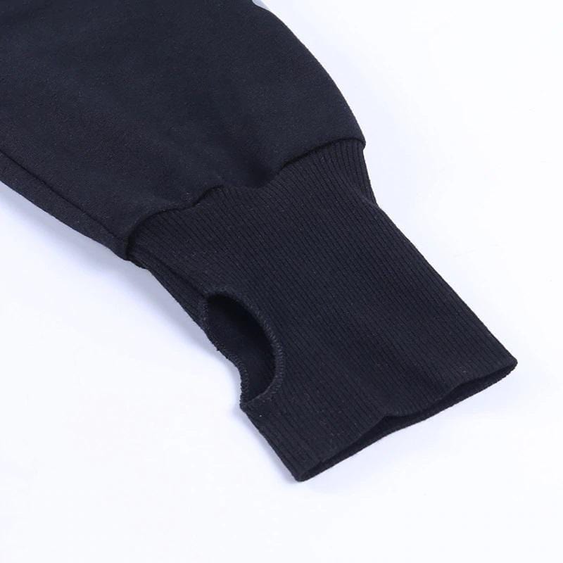 Reflective Cropped Chained Hoodie