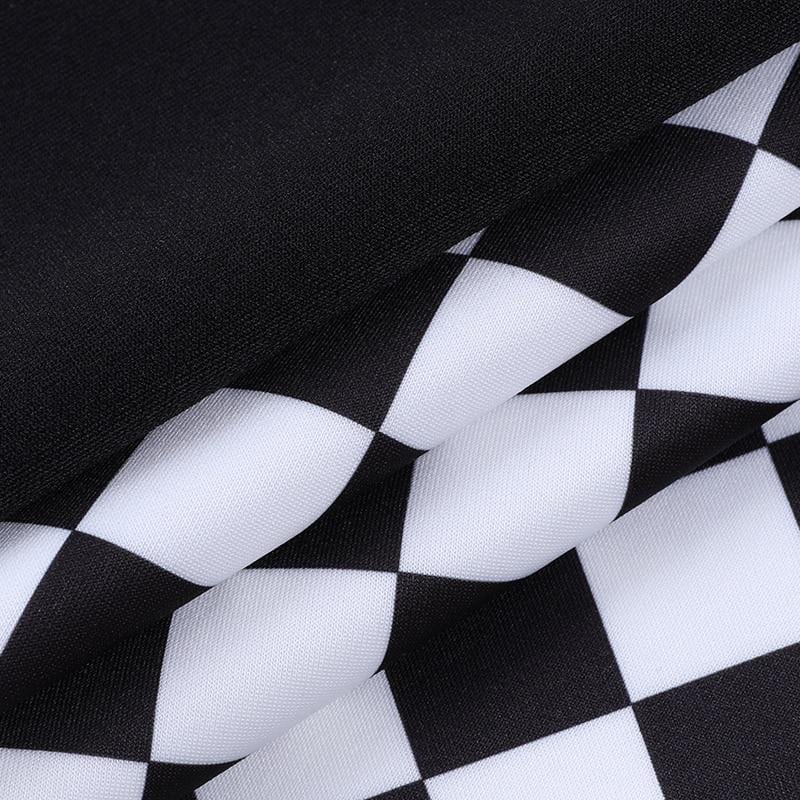 B&W Gothic Checkered Skirt