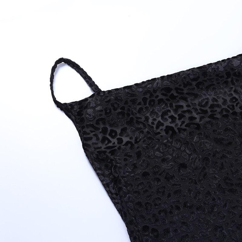 Black Leopard Midi Dress