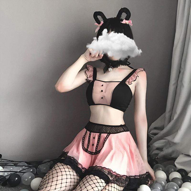 Classic Rosy Maid Cosplay Lingerie