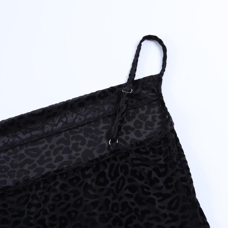 Black Leopard Midi Dress