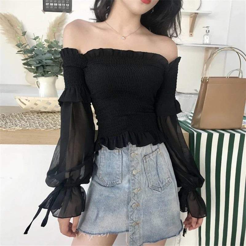 Elvira Off Shoulder Sexy Blouse