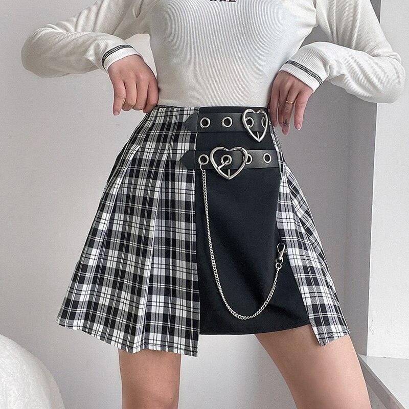 Crime Love Plaid Mini Skirt