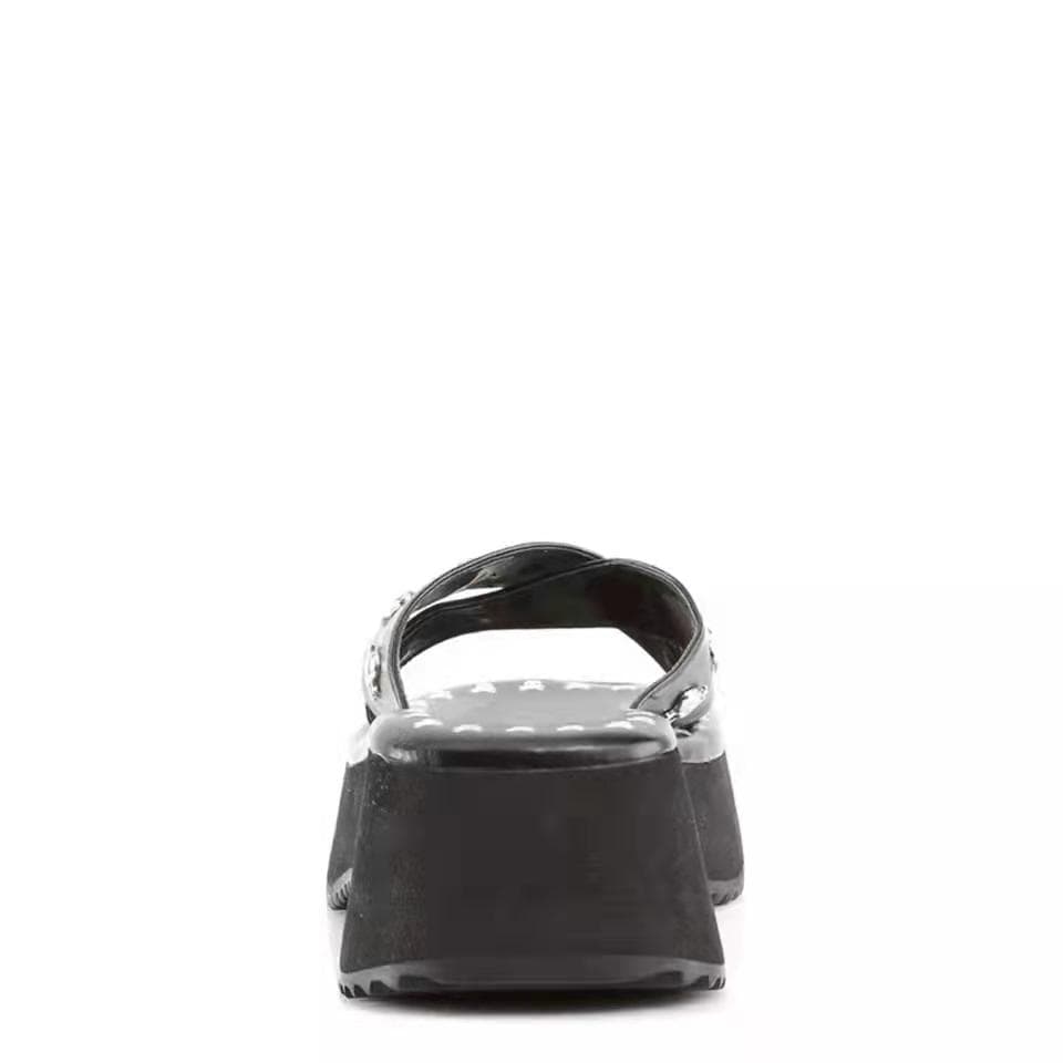 Grim Gothic Black Sandals