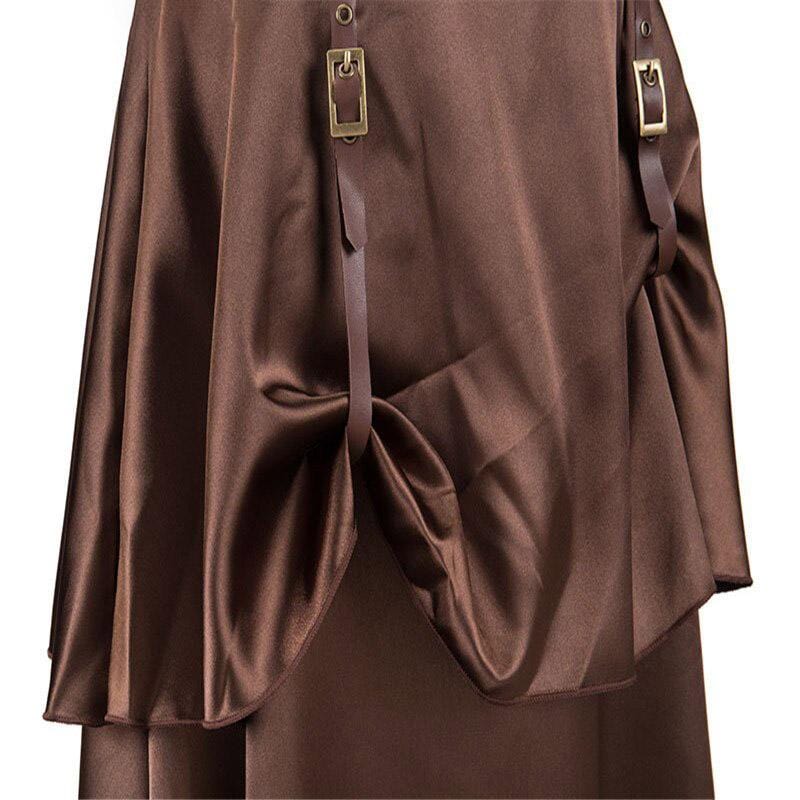 Steampunk Ruched Maxi Skirt