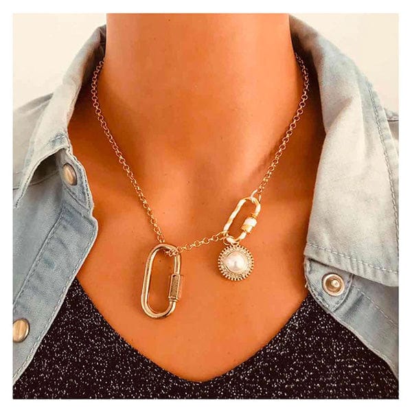 Carabiner Layered Chain Necklaces