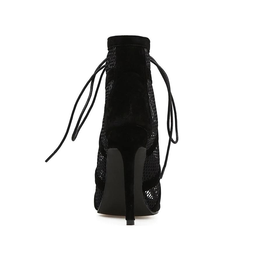Gal Gothic Black Mesh Heels