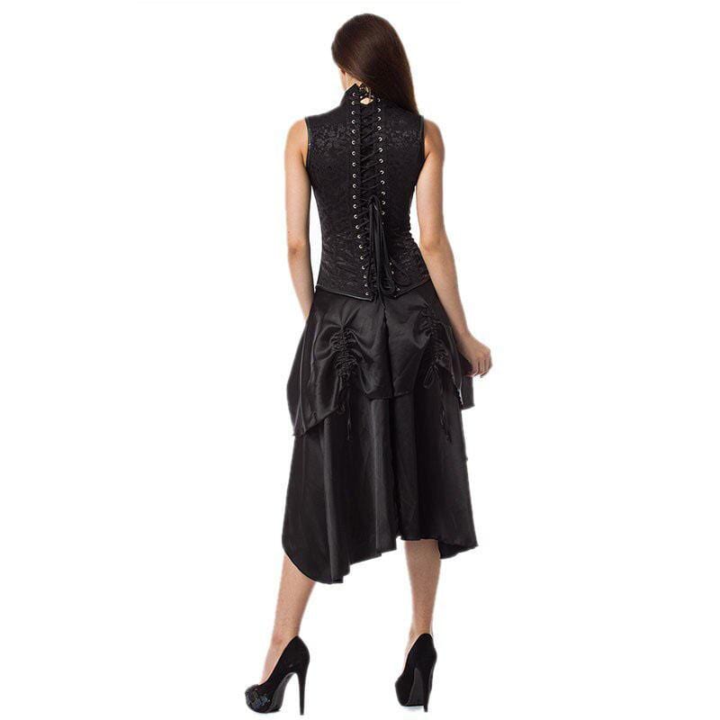 Steampunk Ruched Maxi Skirt