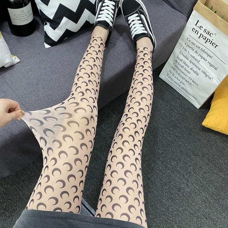 Moon Prints Silk Leggings