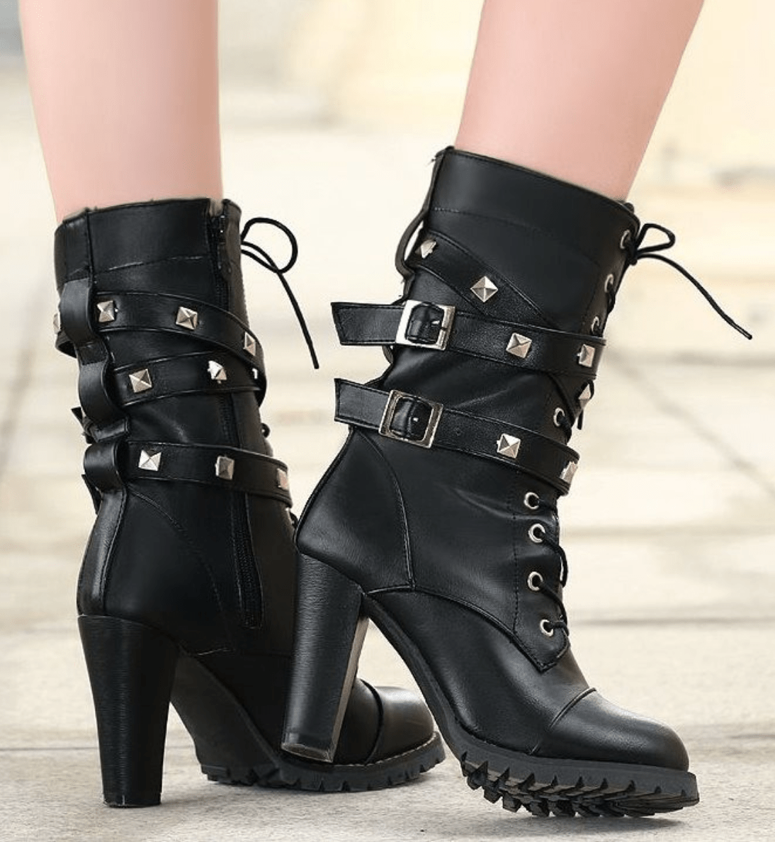 Retaliation Platform Buckle Boots