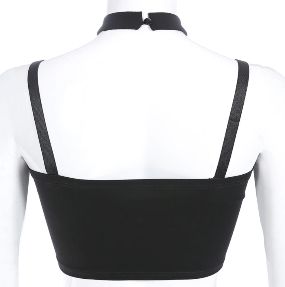 Black Heart Choker Top