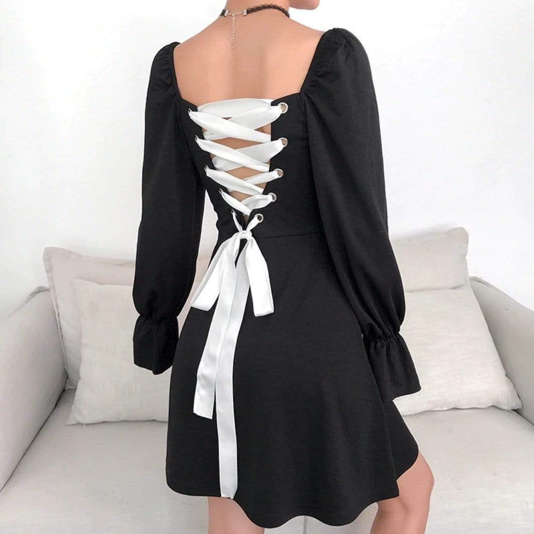 Perfect Mistake Lace Up Dress