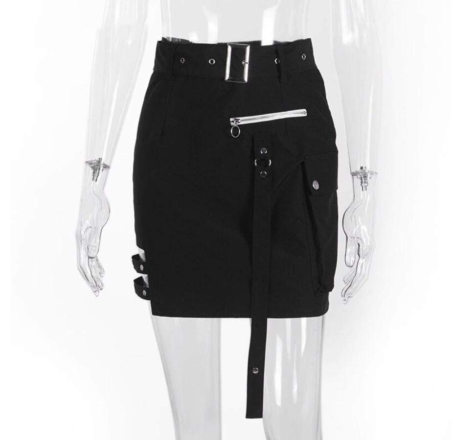 Gothic Grunge Zipper Skirt