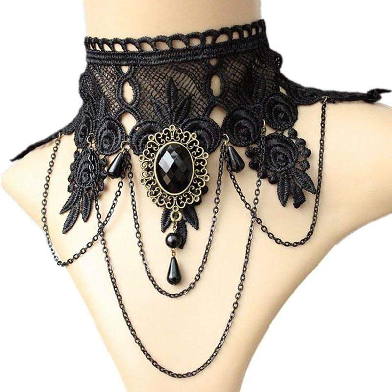 Black Lace Short Collar Choker