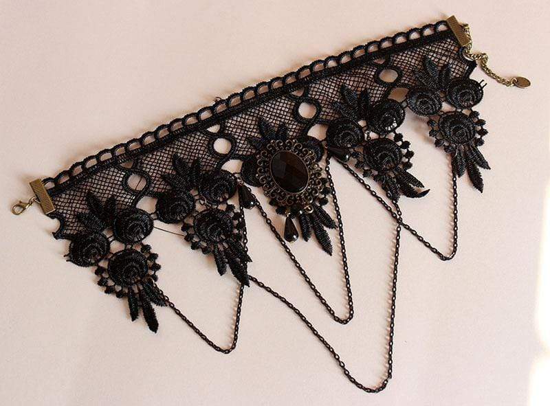 Black Lace Short Collar Choker