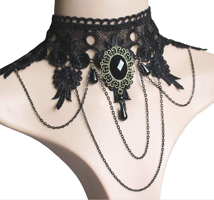 Black Lace Short Collar Choker